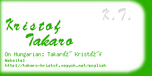 kristof takaro business card